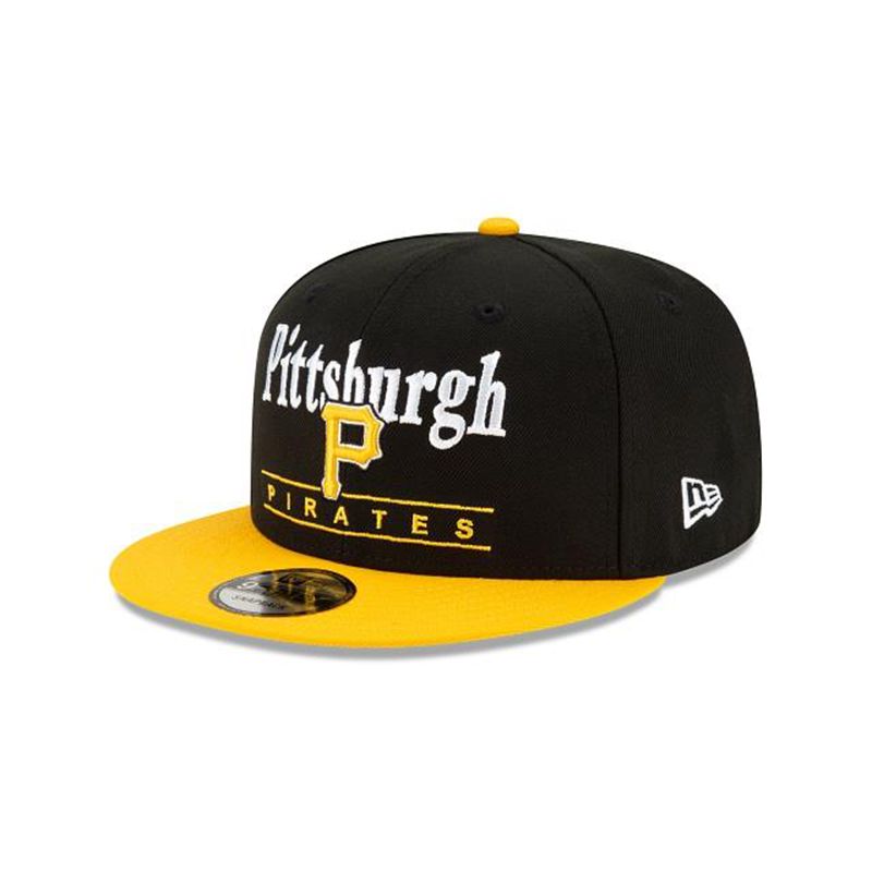 MLB Pittsburgh Pirates Two Tone Retro 9Fifty Snapback (ZUJ0034) - Black New Era Caps